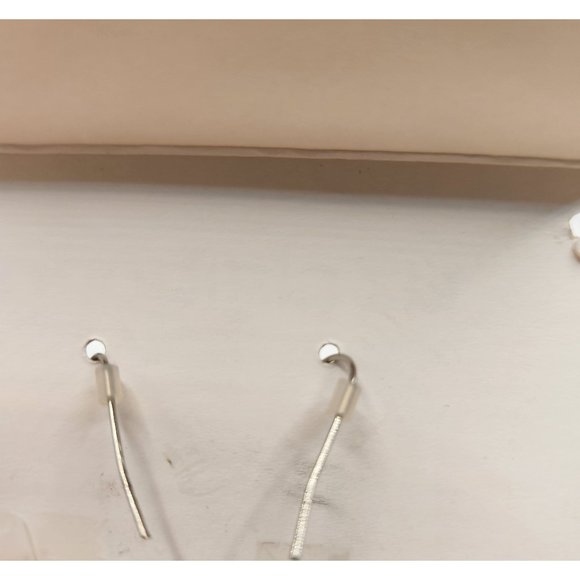 Nw In Box Liz Claiborne Earrings French Wires Silver Circles Petite - Picture 2 of 5